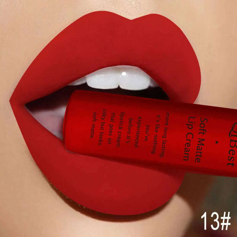 QIBEST Sexy Velvet Matte Lip Gloss Liquid Lipstick Lipgloss Beauty Red Nude Waterproof Long-lasting Lip Stain Makeup For Women - Image 18
