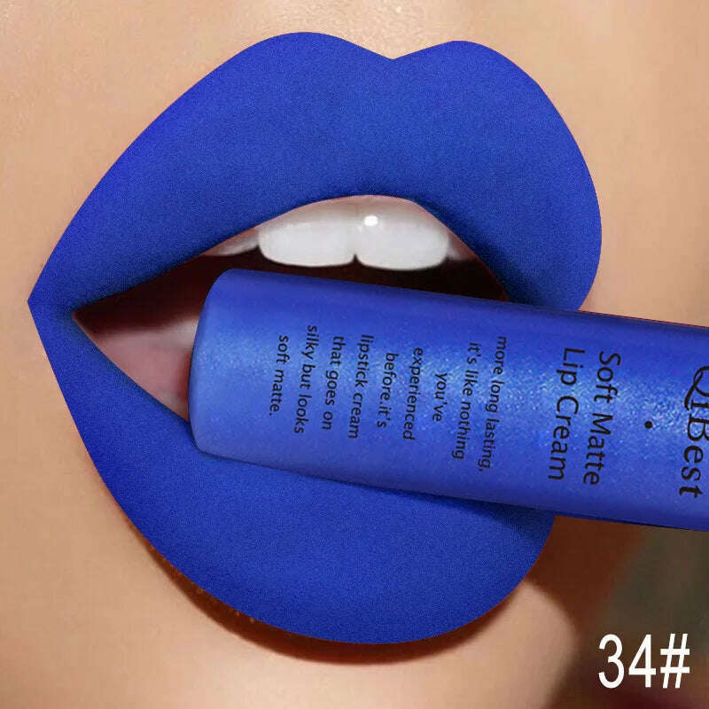 QIBEST Sexy Velvet Matte Lip Gloss Liquid Lipstick Lipgloss Beauty Red Nude Waterproof Long-lasting Lip Stain Makeup For Women - Image 35