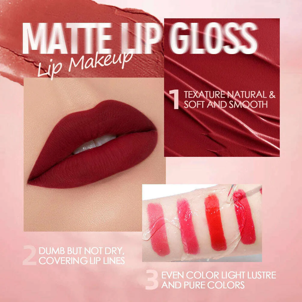 QIBEST Sexy Velvet Matte Lip Gloss Liquid Lipstick Lipgloss Beauty Red Nude Waterproof Long-lasting Lip Stain Makeup For Women - Image 5