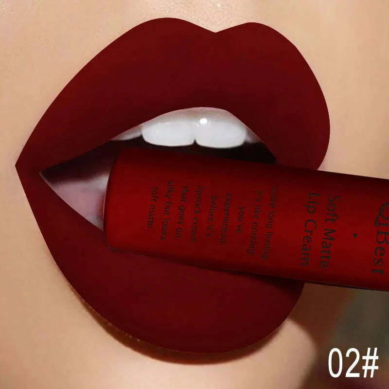QIBEST Sexy Velvet Matte Lip Gloss Liquid Lipstick Lipgloss Beauty Red Nude Waterproof Long-lasting Lip Stain Makeup For Women - Image 8