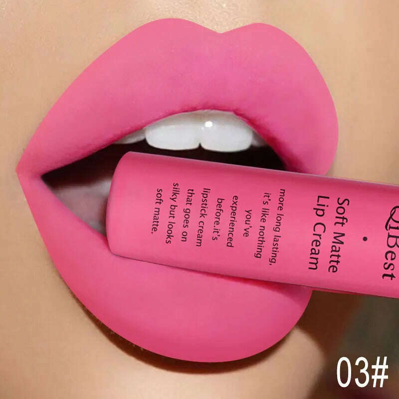 QIBEST Sexy Velvet Matte Lip Gloss Liquid Lipstick Lipgloss Beauty Red Nude Waterproof Long-lasting Lip Stain Makeup For Women - Image 9