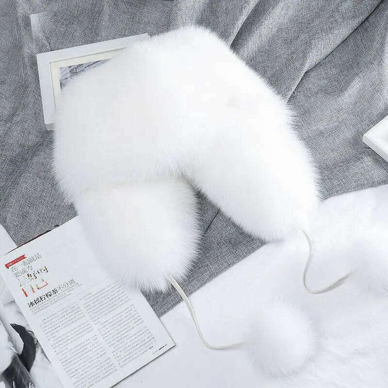 Real Fur 100% Fox Skin Russian Businessmen Pilot Bombers Full Mao Men's hat Ushanka Winter Ear Guard Hat Raccoon Fur Beanie hat - Image 10