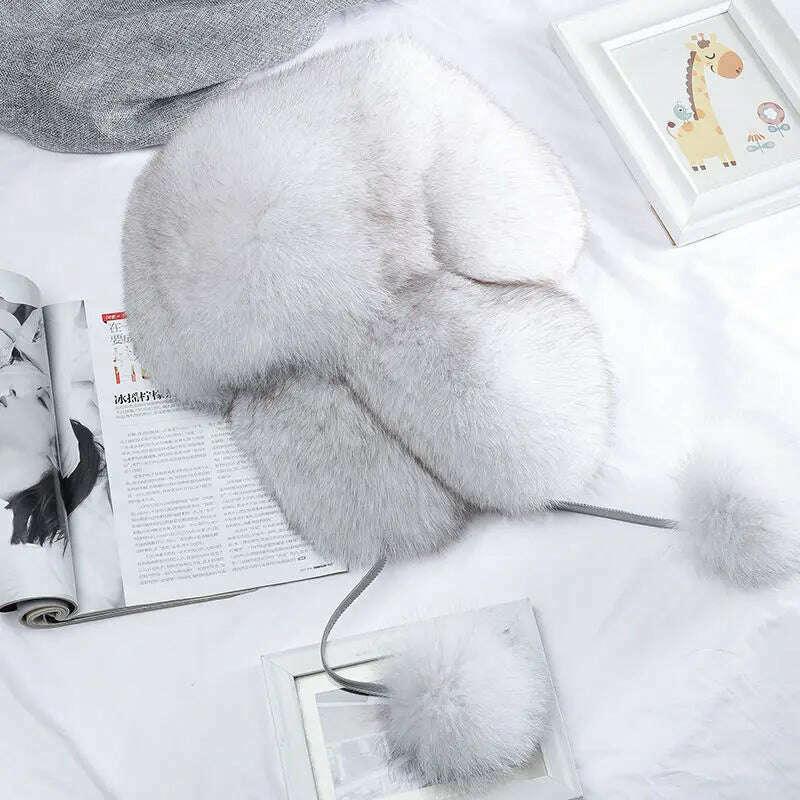 Real Fur 100% Fox Skin Russian Businessmen Pilot Bombers Full Mao Men's hat Ushanka Winter Ear Guard Hat Raccoon Fur Beanie hat - Image 8