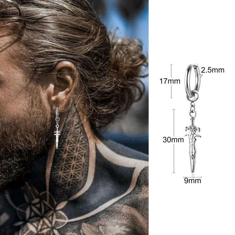 Stainless Steel Four Pointed North Star Huggie Hoops Earrings For Men Piercing Or No Piercing Cross Jewelry Gift For Her Him - Image 13