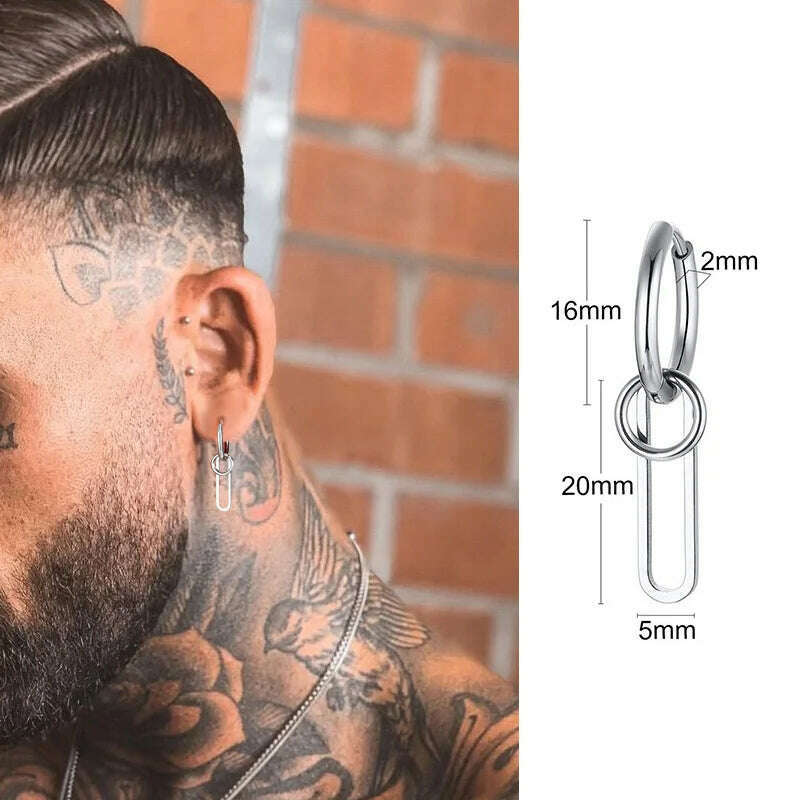 Stainless Steel Four Pointed North Star Huggie Hoops Earrings For Men Piercing Or No Piercing Cross Jewelry Gift For Her Him - Image 15