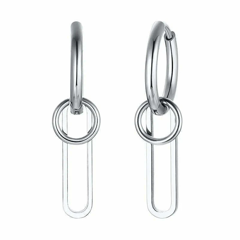Stainless Steel Four Pointed North Star Huggie Hoops Earrings For Men Piercing Or No Piercing Cross Jewelry Gift For Her Him - Image 16