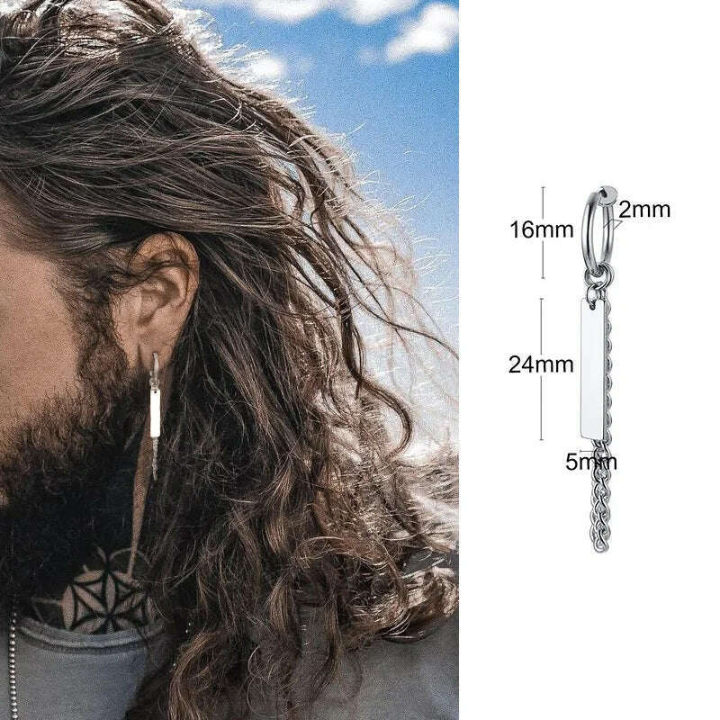 Stainless Steel Four Pointed North Star Huggie Hoops Earrings For Men Piercing Or No Piercing Cross Jewelry Gift For Her Him - Image 19