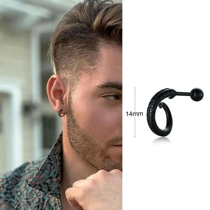 Stainless Steel Four Pointed North Star Huggie Hoops Earrings For Men Piercing Or No Piercing Cross Jewelry Gift For Her Him - Image 23