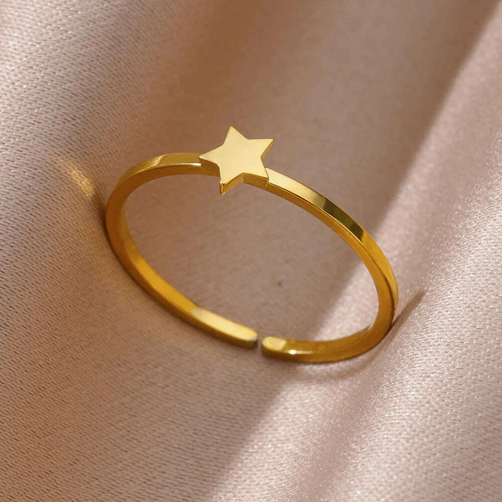 Stainless Steel Rings For Women Men Gold Color Hollow Wide Ring Female Male Engagement Wedding Party Finger Jewelry Gift Trend - Image 18