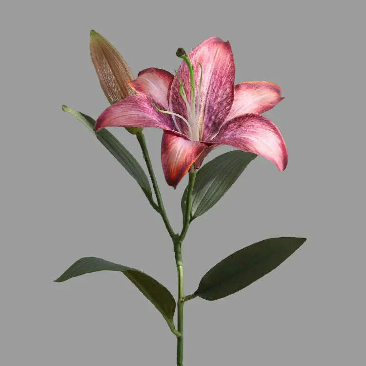 SunMade Retro Lily Branch Silk Artificial Flowers Home Decor Wedding dDecoration Flower Arrangement Accessaries Blue Flores Xmas - Image 8