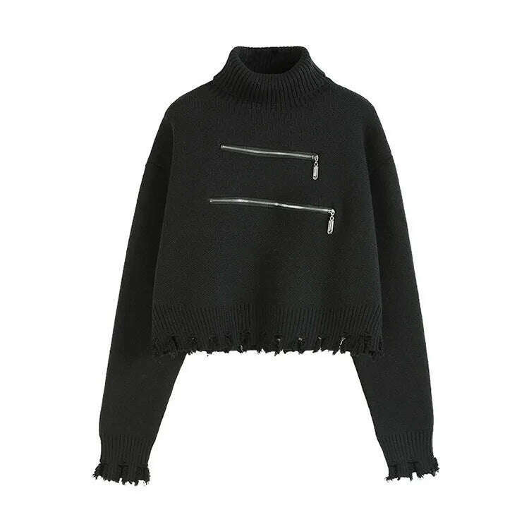 Sweater Women Turtleneck Pullovers Long Sleeve Solid Stretch Korean Top Knit 2022 Autumn Winter Casual Female Short Sweaters - Image 7