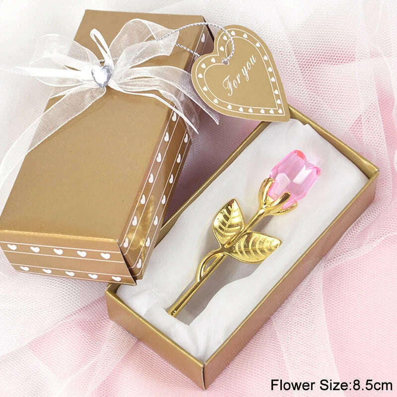 Valentines Day Gift I Love You Crystal Bear Artificial Rose Flowers Teacher Mothers Day Wedding Birthday Party Gifts for guests - Image 10