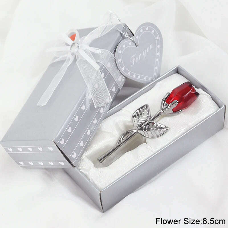 Valentines Day Gift I Love You Crystal Bear Artificial Rose Flowers Teacher Mothers Day Wedding Birthday Party Gifts for guests - Image 11