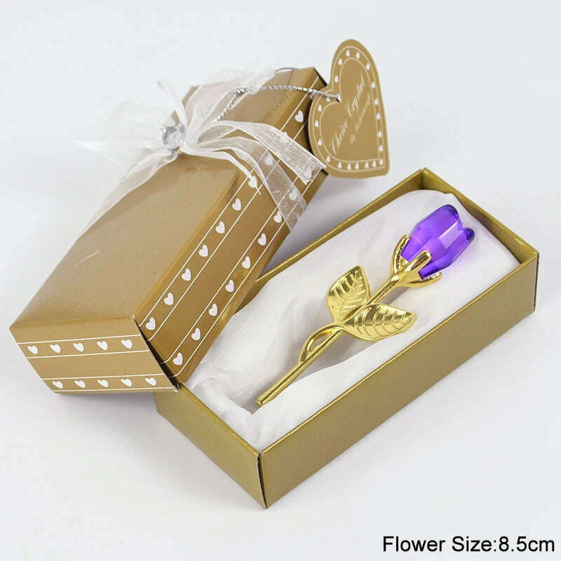 Valentines Day Gift I Love You Crystal Bear Artificial Rose Flowers Teacher Mothers Day Wedding Birthday Party Gifts for guests - Image 12