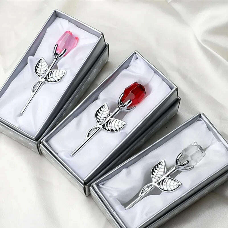Valentines Day Gift I Love You Crystal Bear Artificial Rose Flowers Teacher Mothers Day Wedding Birthday Party Gifts for guests - Image 5
