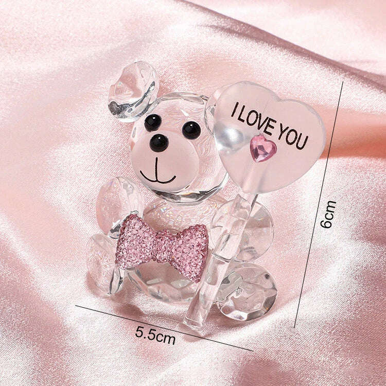 Valentines Day Gift I Love You Crystal Bear Artificial Rose Flowers Teacher Mothers Day Wedding Birthday Party Gifts for guests - Image 8