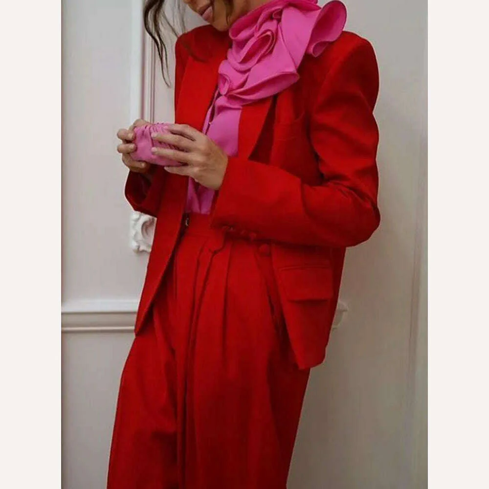 VGH Patchwork Appliques Loose Shirts For Women V Neck Long Sleeve Irregular Hem Solid Minimalist Blouses Female Summer Clothes - Image 5