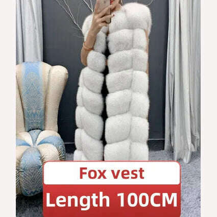 Winter Red Fox Fur Vest Female Real Extended Long Women Red Fox Fur Waistcoat Natural Fox Fur Waistcoat Long Free Shipping - Image 11
