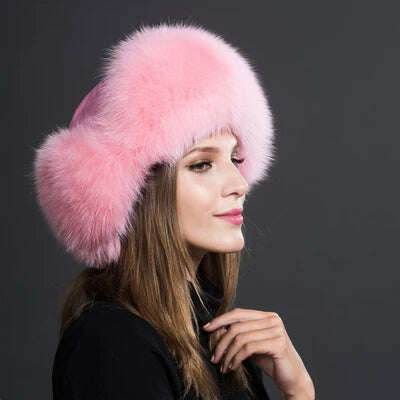 Women Natural Raccoon Fur Caps Ushanka Hats for Winter Thick Warm Ears Fashion Bomber Pom Pom Hat Lady Real Fox Fur Cap Pompon - Image 10