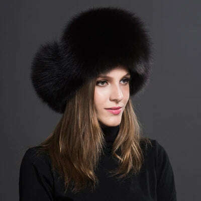 Women Natural Raccoon Fur Caps Ushanka Hats for Winter Thick Warm Ears Fashion Bomber Pom Pom Hat Lady Real Fox Fur Cap Pompon - Image 14