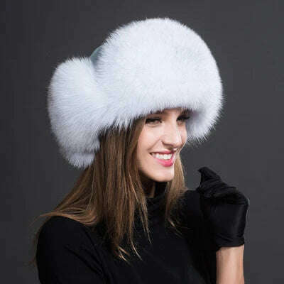 Women Natural Raccoon Fur Caps Ushanka Hats for Winter Thick Warm Ears Fashion Bomber Pom Pom Hat Lady Real Fox Fur Cap Pompon - Image 7