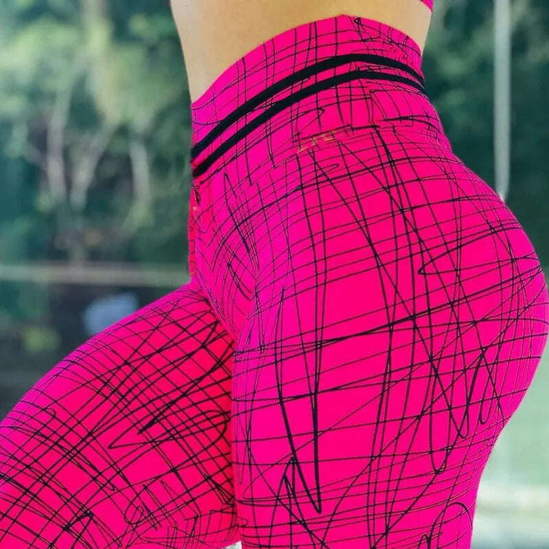 Women Yoga Sports Pants Push Up Pencil Pants Workout Water Droplets Leggings Fitness Print Gym Leggings Elastic Slim Pants Tight - Image 11