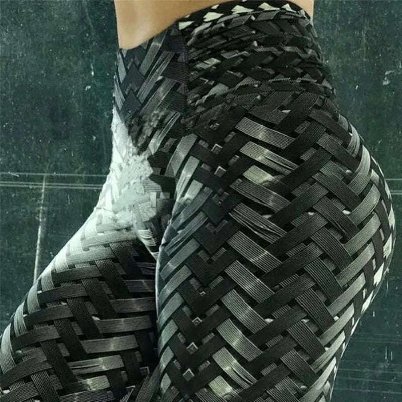 Women Yoga Sports Pants Push Up Pencil Pants Workout Water Droplets Leggings Fitness Print Gym Leggings Elastic Slim Pants Tight - Image 4