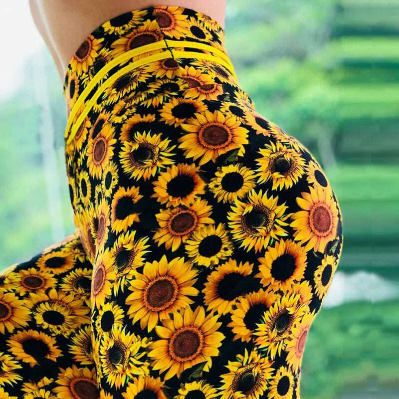 Women Yoga Sports Pants Push Up Pencil Pants Workout Water Droplets Leggings Fitness Print Gym Leggings Elastic Slim Pants Tight - Image 5